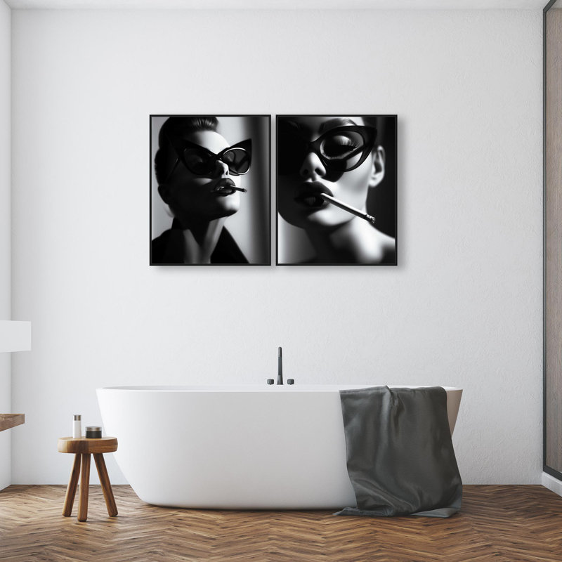 Oliver Gal A Hollywood Star Set Photography - Framed Acrylic Glass Wall Art, 31" H x 25" W, Black