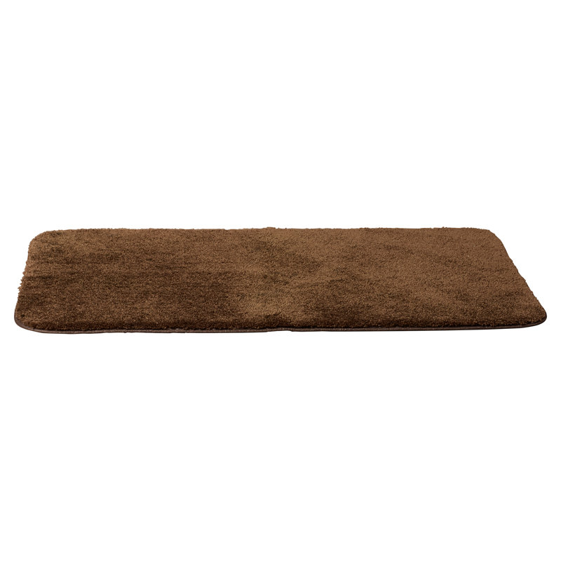 Tapis de bain antidérapant en nylon doux Mccluney, L 22 po x L 60 po, Chocolat