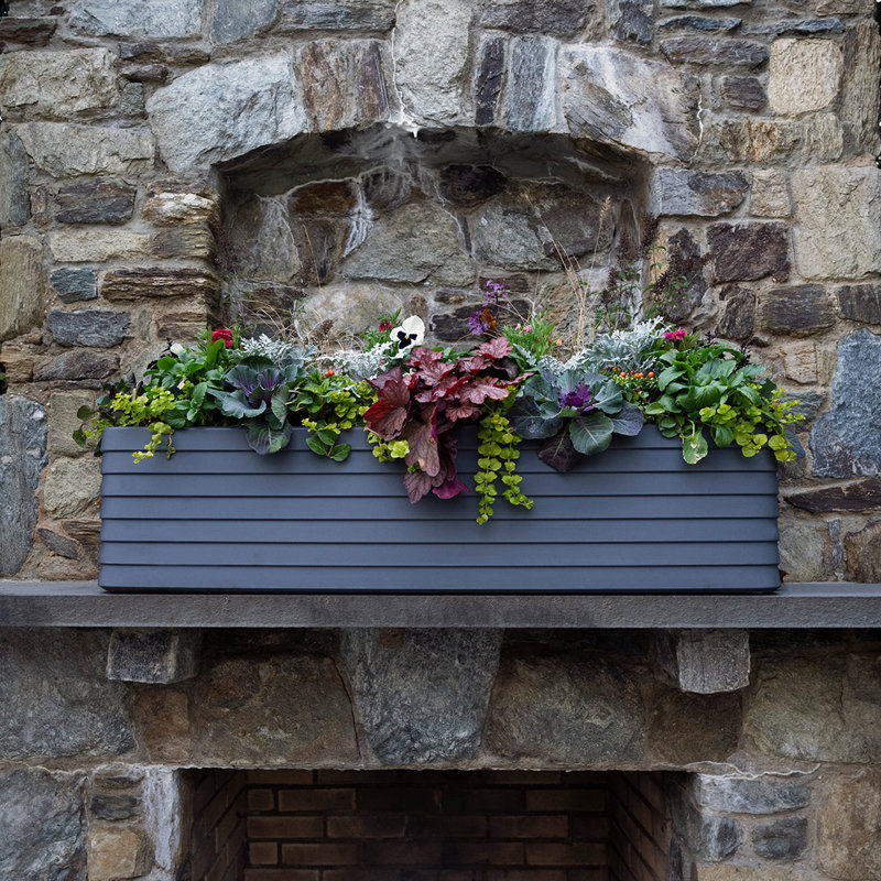 Boîte à fleurs Slat TruDrop, H 12 po x l 47 po x P 13 po, Ardoise