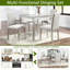 Ensemble de table de salle à manger en bois 5 pièces, ensemble de table de cuisine avec une table carrée et 4 chaises rembourrées, table de salle à manger en bois avec décoration en cristal et ensemble de chaises pour la cuisine, la salle à manger,