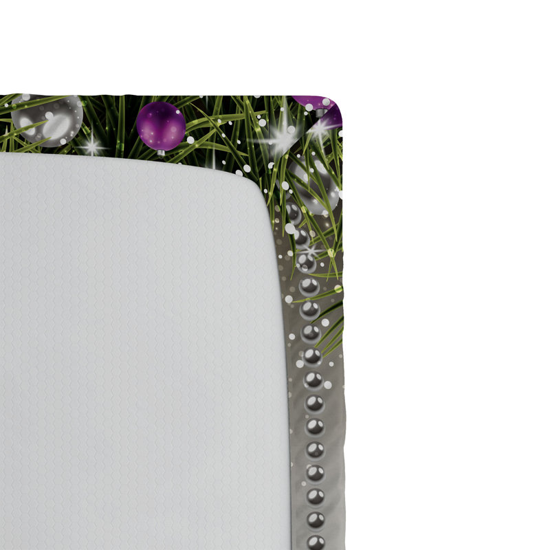 Ensemble de 2 drap-housse Ambesonne Christmas - mauve / gris / vert, Drap-housse simple très long