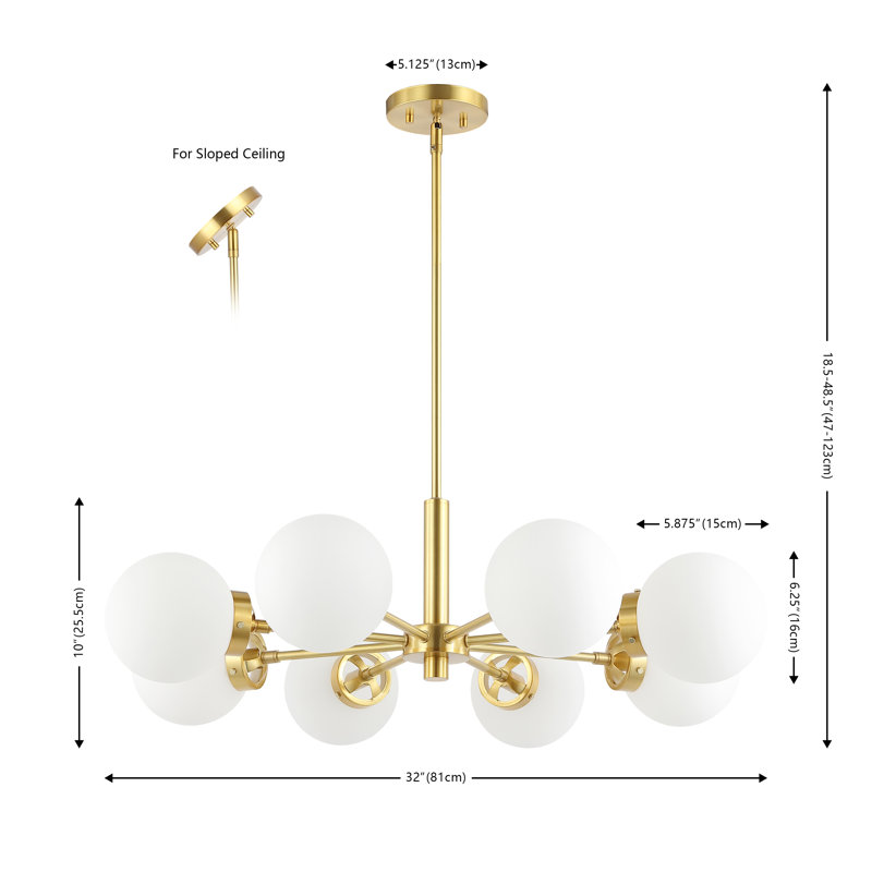Lavontae 8 - Light Dimmable Sputnik Modern Linear Chandelier