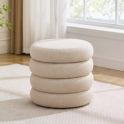 Repose-pieds rond avec rangement caché l 19,5 po Leiani