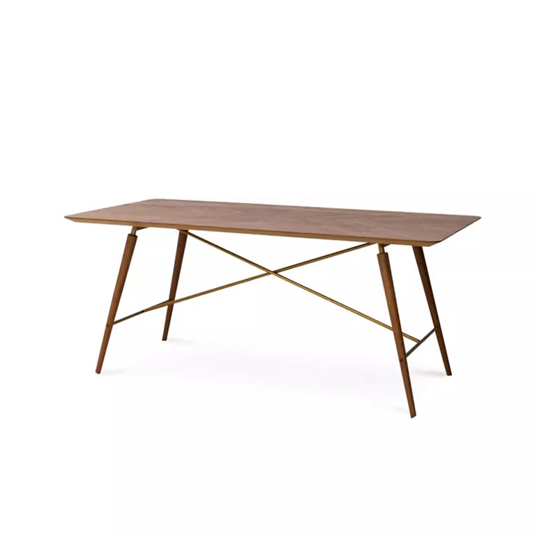 Table de salle à manger rectangulaire en bois massif de style nordique, H 29,53 po x L 55,12 po x l 35,43 po