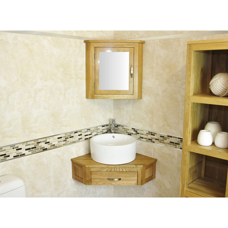 Cranmer 550 mm Single Vanity with Vessel Ceramic Basin, Oak