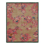 Rug & Kilim’S Chinese Style Art Deco Rug In Pink With Colorful Florals