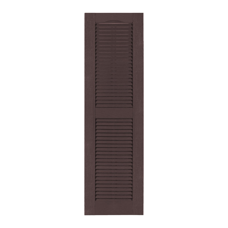 Volet à persiennes sur mesure avec dessus cathédrale, Brun Sienna, 30", 12"