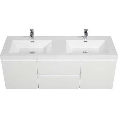 59.06'' Double Bathroom Vanity with Resin Top
