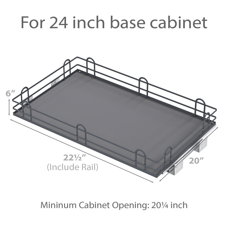 Tablette de panier d'armoire de cuisine, H 5,1 po x l 22,5 po x P 20 po