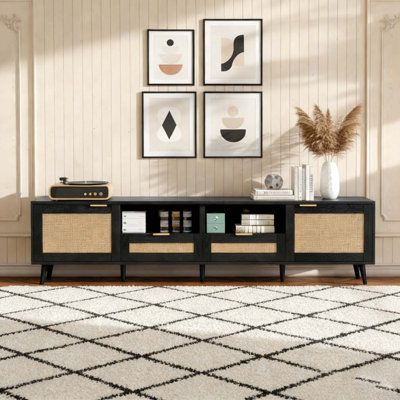 Rattan TV Stand for TVs up to 85''