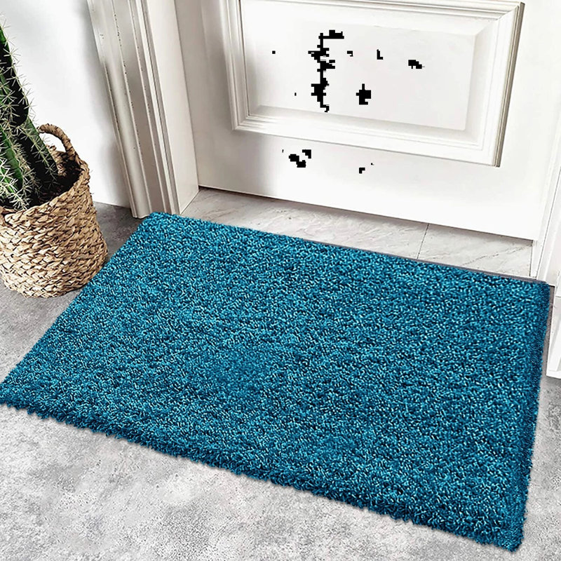 Solid Colour Shag Area Rug, Rectangle 60 x 110 cm