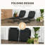 Ensemble de 2 chaises longues pliantes noires, chaise longue d'extérieur inclinable à 5 positions avec structure en acier pour patio
