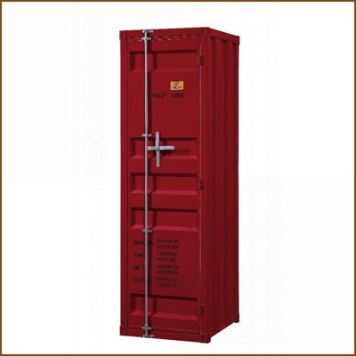 Wardrobes, Industrial Metal Cargo Blue Finish with Hanging Rod &amp; Storage | Blue | Metal