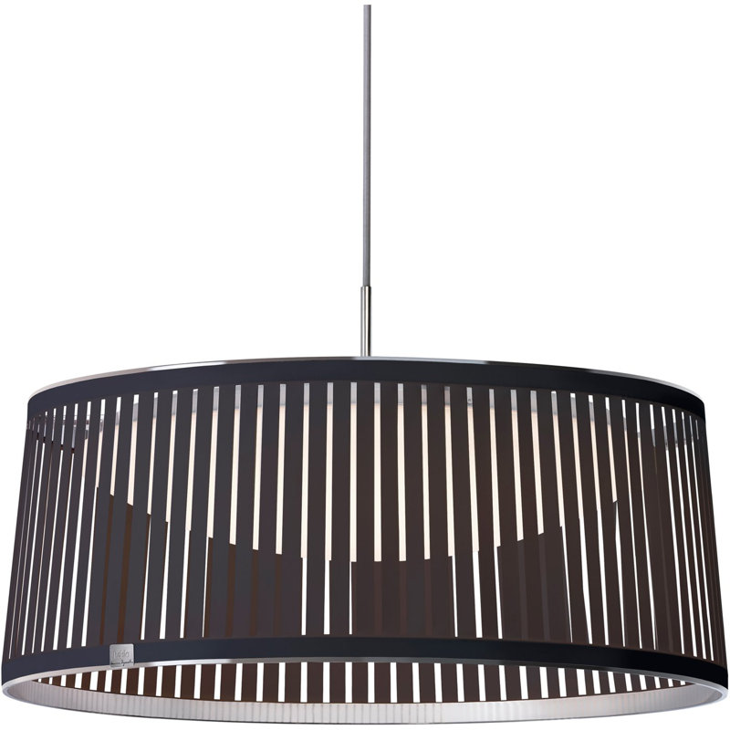 Luminaire suspendu tambour Solis, argent, H 12 po x l 36 po x P 36 po