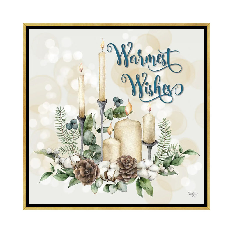 «Warmest Wishes», reproduction d'art sur toile encadrée, H 26 po x l 26 po, Impression encadrée sans passe-partout, Doré