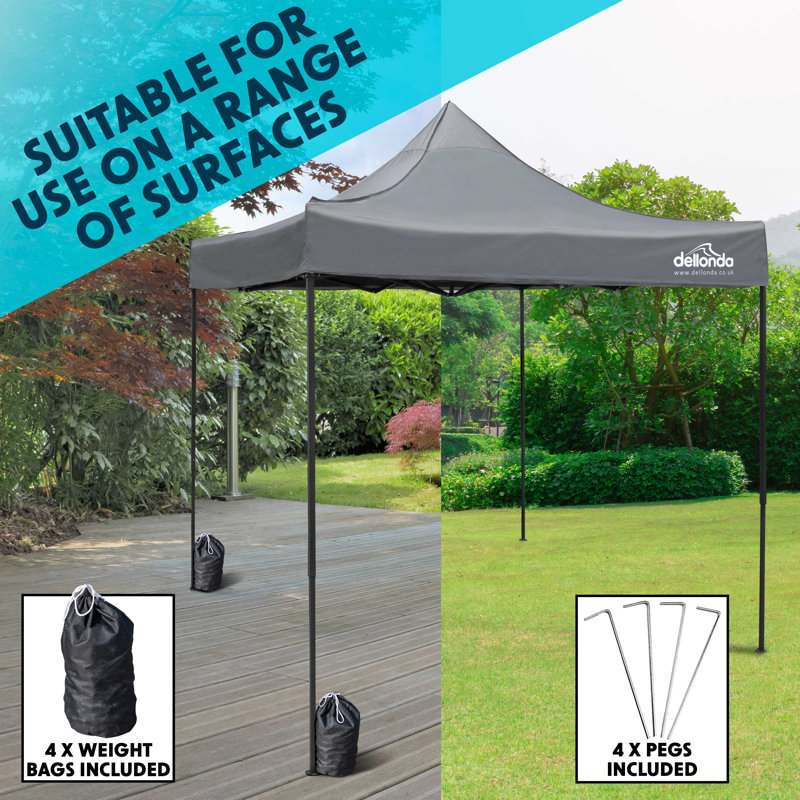 Premium 2m x 2m Steel Pop-Up Gazebo, Grey
