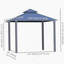 Auvent pour pavillon de jardin 10 po x 10 pi avec toit double en polycarbonate, structure en aluminium, pavillon de jardin permanent avec filet et rideaux pour patio, jardin, cour, terrasse, pelouse