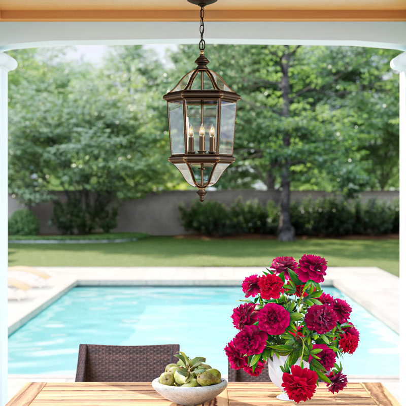 Augusta Bronze 3 -Bulb 27.5" H Mains only Outdoor Hanging Lantern