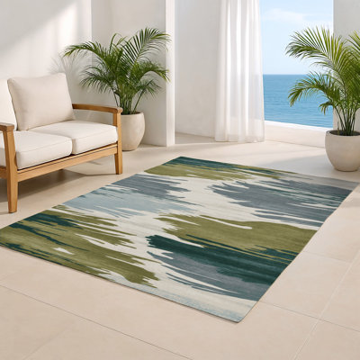 Tapis intérieur et extérieur brun Watercolor
