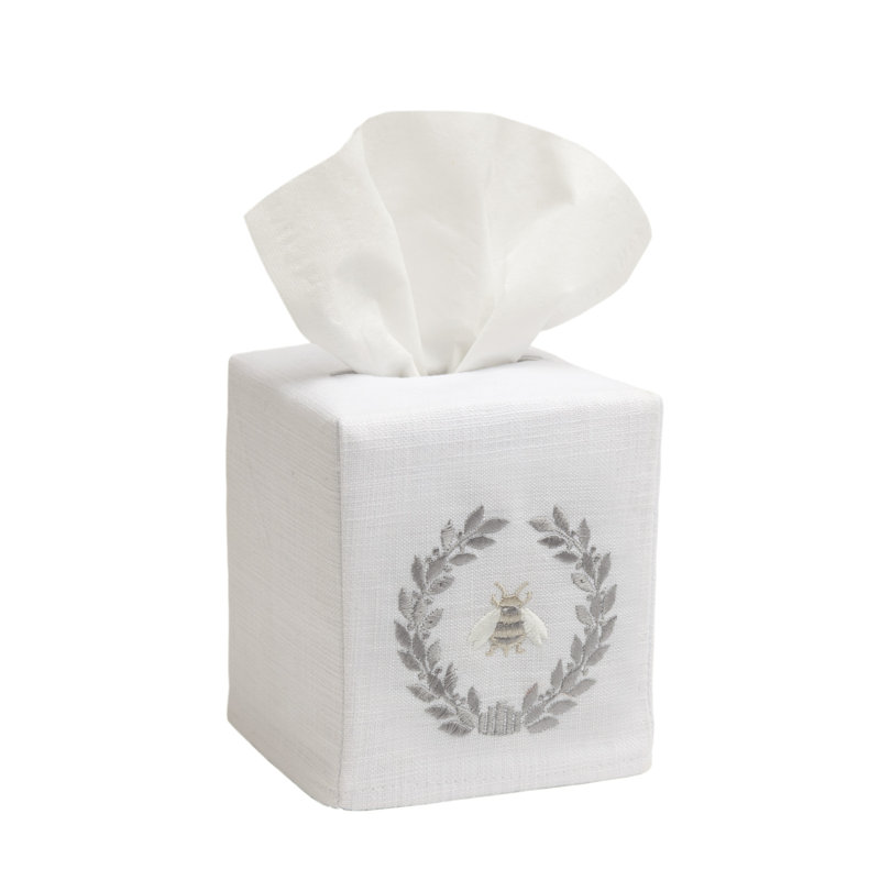 Alajbegu Pewter Tissue Box Cover, Alajbegu Napoleon Bee Wreath