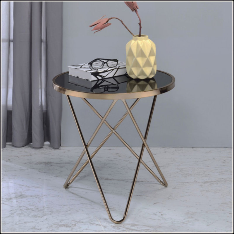 Table ronde en verre, Noir