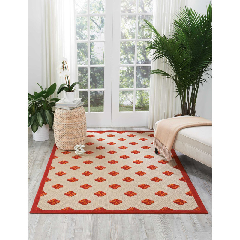Caralena Abstract Indoor / Outdoor Rug, Rectangle 9'6" x 13'