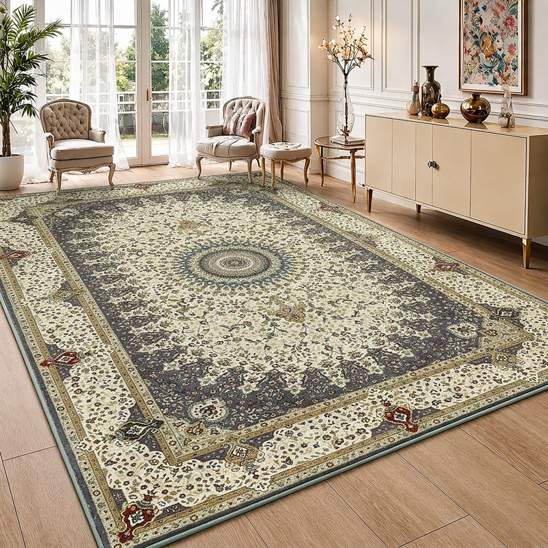 Traditional Senneh Cashmere-Feel Area Rug & Runner, Non-Slip Washable Living Room Carpet, Rectangle 200 x 290 cm