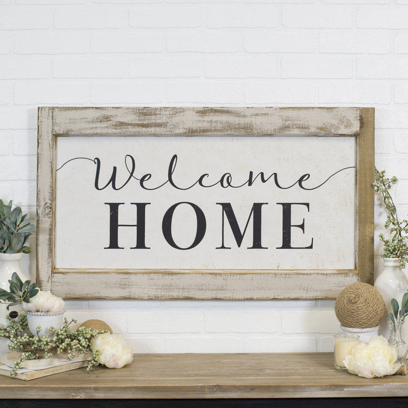 Signe en bois «Welcome»