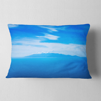 Seashore Giglio Island Aerial View from Argentario Lumbar Pillow