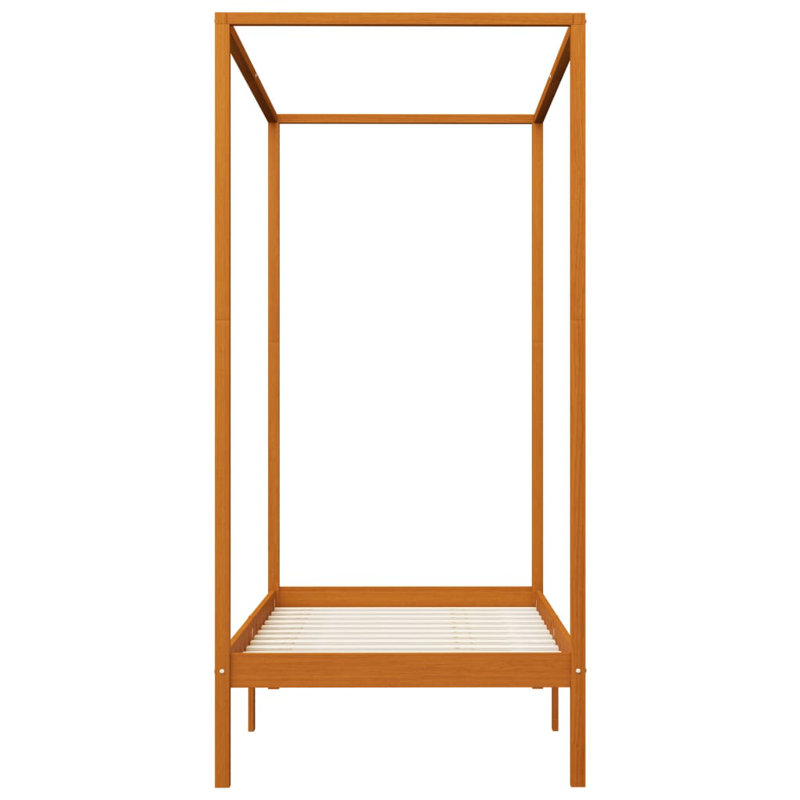 Harrison Solid Wood Bed, European Single (90 x 200cm), Honey Brown