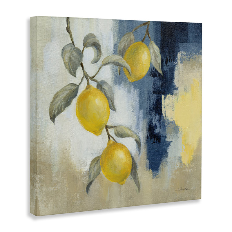 «Lemons From South», art mural sur toile par Silvia Vassileva, H 36 po x l 36 po