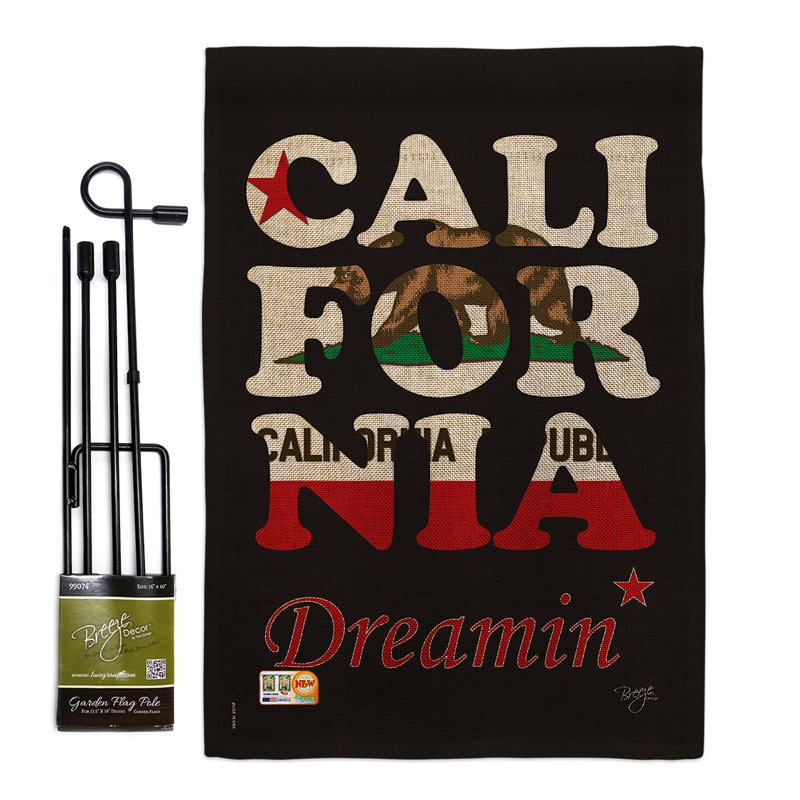 Double Sided 18.5'' H x 13'' W Burlap Flag Set