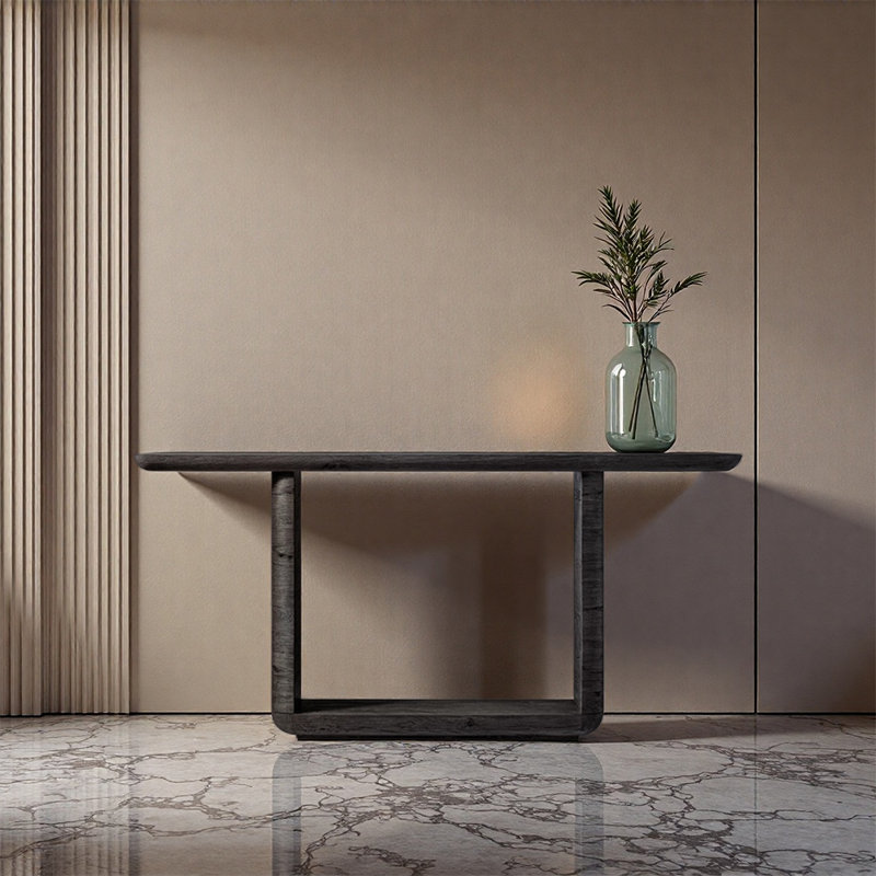Console en bois massif de style moderne, Brun