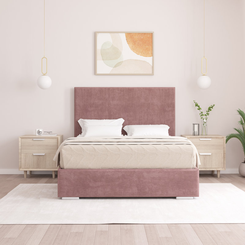 Shetye Upholstered Bed, Lilac, King (5')