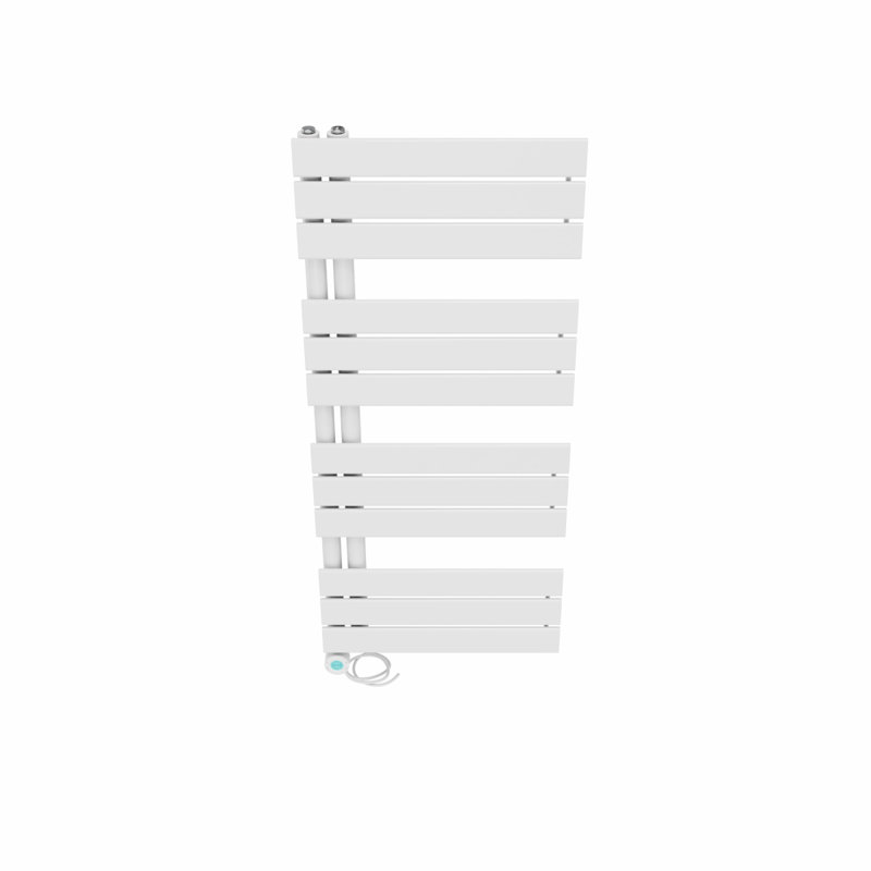 Canberk Designer Towel Rail Heated Towel Rails, 112.6cm H x 50cm W x 6.7cm D, White