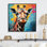 Pop art, portrait de girafe III sur toile