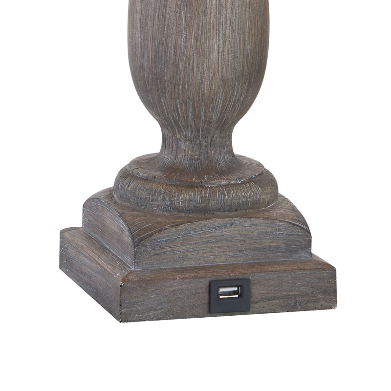Masonboro Resin USB Table Lamp, Brown