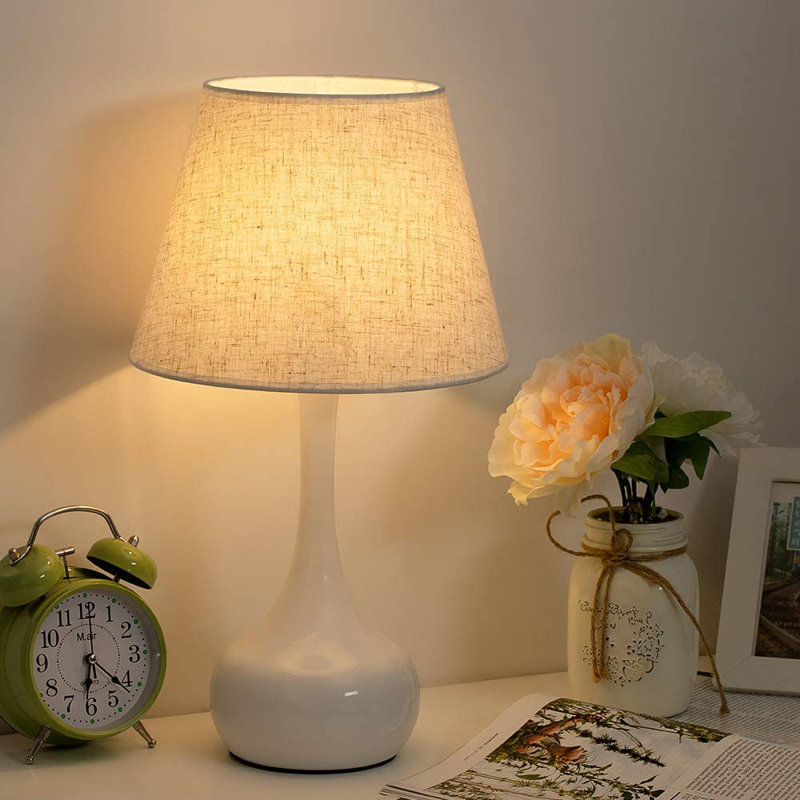 Metal Table Lamp, White