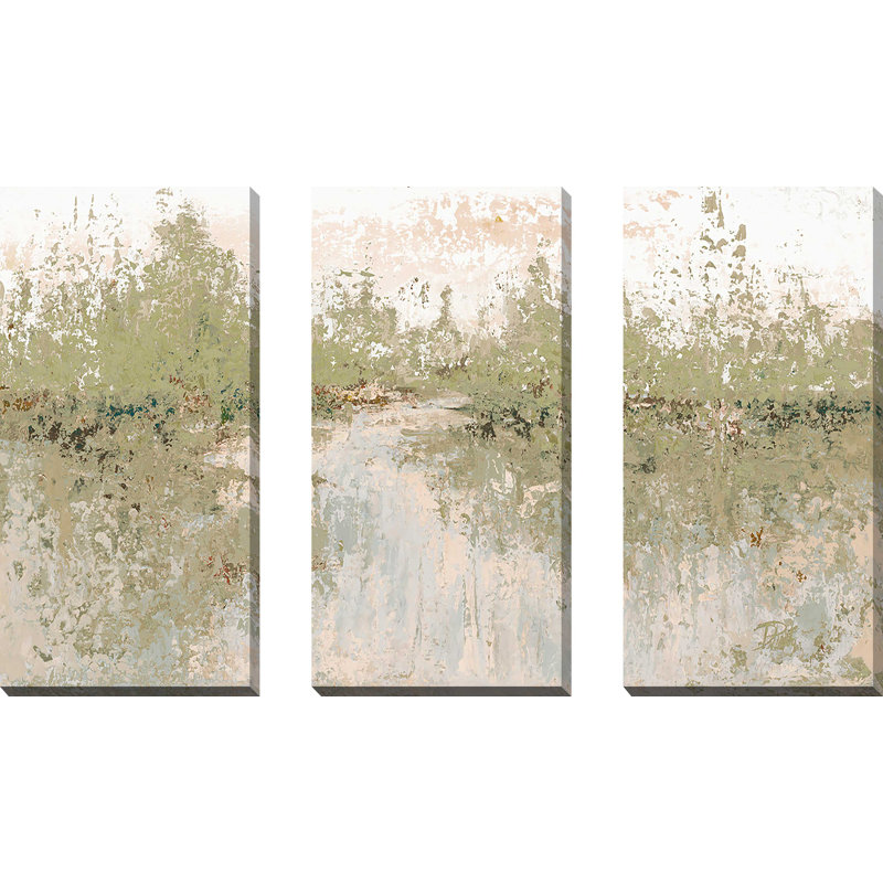 «Neutral Wild Fields», reproduction sur toile 3 pièces, H 32 po x l 48 po x P 1 po
