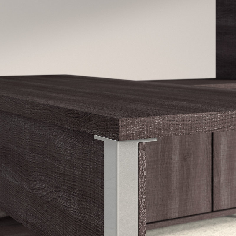 Oriano Piece Configurable Standing Desk Office Set, Bark Grey