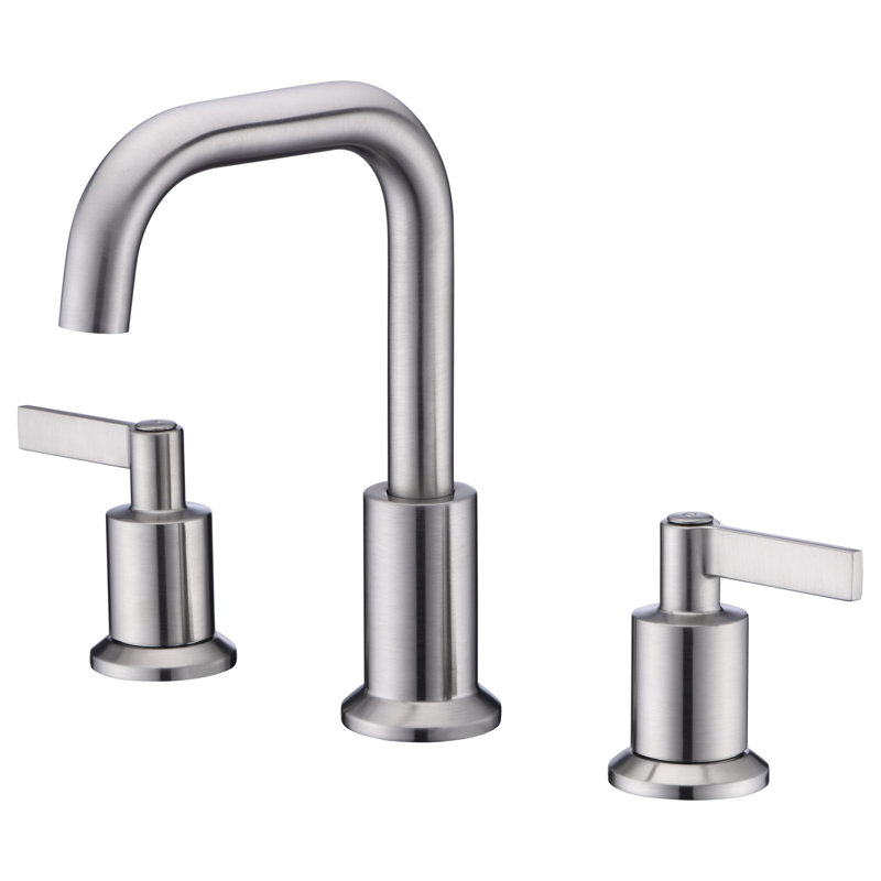 Robinet de salle de bain espacé à deux poignées avec ensemble de bonde de 6 à 10 po Kree - Nickel brossé, Nickel brossé