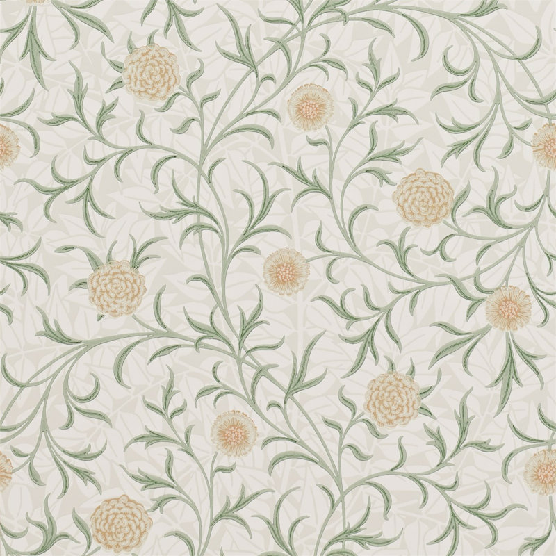 Scroll Wallpaper, Thyme/Pear