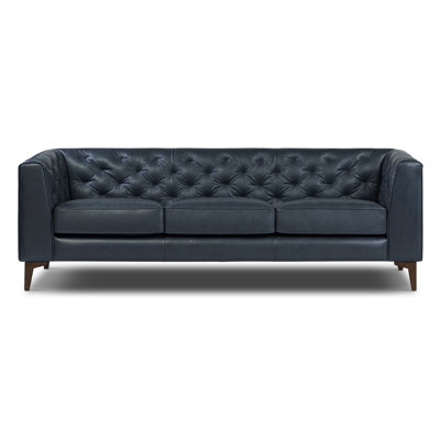 Peale 89'' Full-Grain Genuine Italian Leather Sofa
