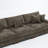 3 - Piece Upholstered Camel Chenille Modular Sectional Sofa with Armrests & Throw Pillows-502441077