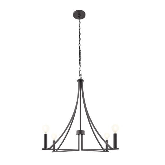 Lustre 4 lumières Meridian en noir mat, Noir mat, E12/candélabre, Non
