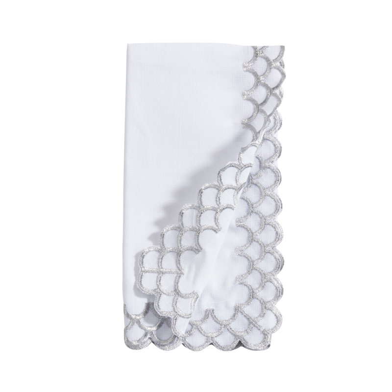 Odelia Collection Polyester No Pattern Rectangle Napkin, Silver