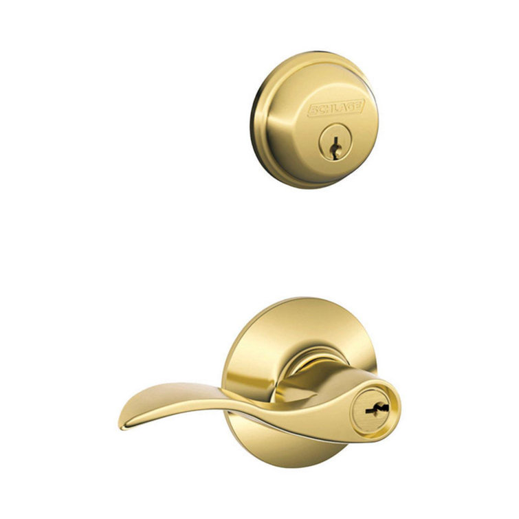 Complete Entry Lever Set with Single Cylinder Deadbolt
