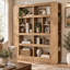 Ensemble de 2 paravents 71 "en bois avec tablettes de rangement ouvertes
