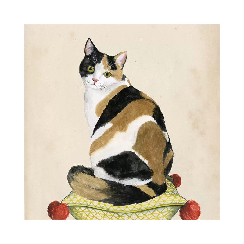 Lady Cat III by Grace Popp - Wrapped Canvas Gallery-Wrapped Canvas Giclée, 30.48 cm H x 30.48 cm W