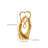 Hand Heart Sculpture with Couple Motif, Gold Resin Heart in Hand Sculpture